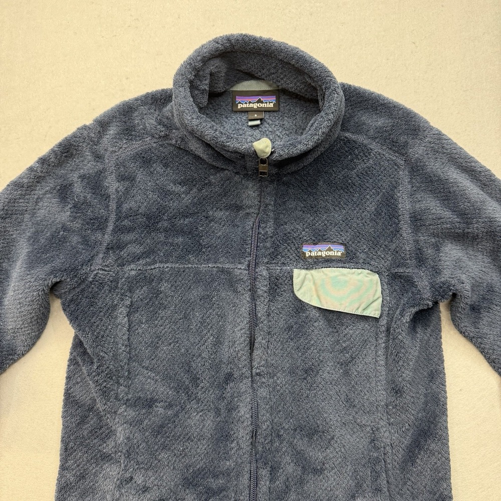 Patagonia Re-Tool Full Zip Fleece Jacket Womens Small Blue Polartec Cozy 25477